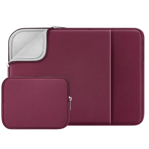 RAINYEAR 13 Inch Laptop Sleeve Case with Pocket & Accessories Pouch, Red | Protective Soft Fluffy Lining Carrying Bag for 13.3 Inch MacBook Air/Pro M1 M2 M3 M4 M5 A3449 A3240 A3113 A2681 A2338 - color: Red(Upgraded Version), size: 13"