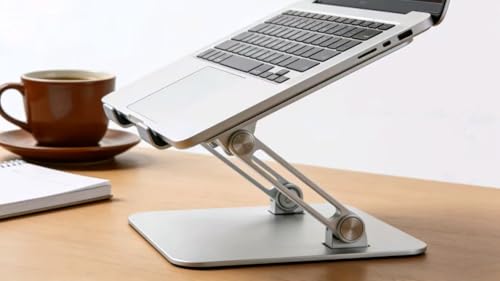 Laptop Stand Riser with Foldable Design, Portable Aluminum Alloy Desktop Holder for Enhanced Cooling and Ergonomic Viewing, Works with Tablets（1pc）