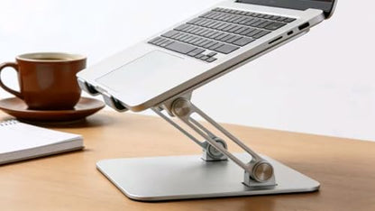 Laptop Stand Riser with Foldable Design, Portable Aluminum Alloy Desktop Holder for Enhanced Cooling and Ergonomic Viewing, Works with Tablets（1pc）