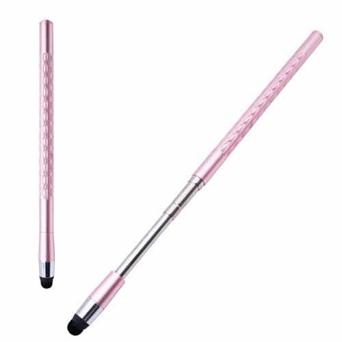 Extra Long Telescopic Stylus Pen for Touch Screens – Retractable Extendable Stylus with Precision Flocking Tip, Universal Compatibility with iPad/iPhone/Android, Lightweight & Durable (Pink) - color: Pink