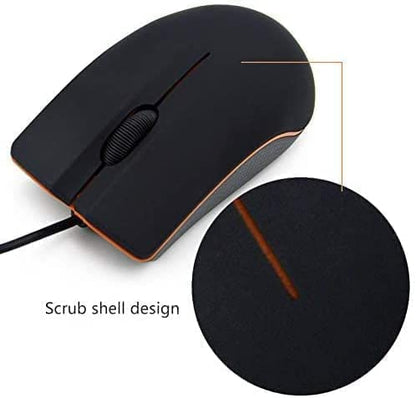 Guiheng Wired mini Mouse, USB Wired Computer Mice for Right or Left Hand, Ergonomic Computer Mouse with Durable Clicks for PC, Computer, Laptop, Desktop, Chromebook, Notebook, Mac (Black) - color: black
