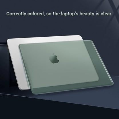 MOSISO Compatible with MacBook Air 13 inch Case M5 M4 M3 M2 2026-2022 | 2 in 1 Kit Anti-Fingerprints Shell for Mac Air 13.6, Ultra Seamlessly Closes Cover, A3449 A3240 A3113 A2681, Emerald Green - color: Emerald Green