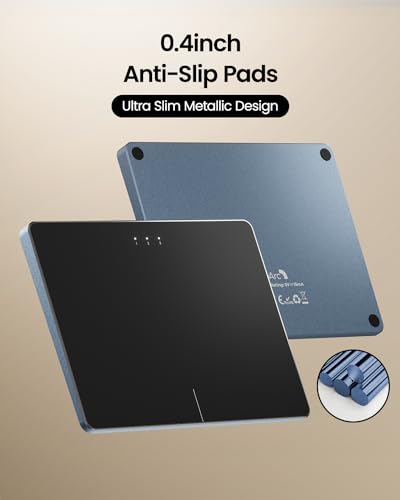 ProtoArc T1 Plus Bluetooth Trackpad for Windows 10/11, Large Multi-Gesture Touchpad with High-Precision Wireless Trackpad Mouse for Desktop and Laptop, Grey Black