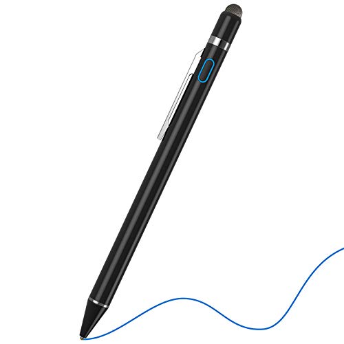 Stylus Pen for iPad & Apple Pencil Alternative, NTHJOYS Fine Point Active Stylus for Touch Screens, Universal Stylus for iPhone Android Tablet, Precise Writing & Drawing, USB Rechargeable - color: Black