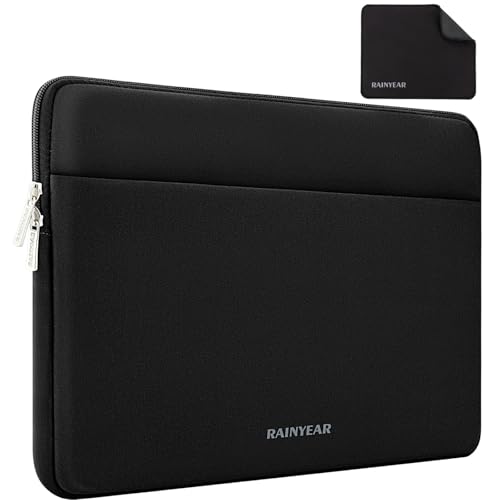 RAINYEAR Laptop Sleeve Case 17 Inch, Portable Case with Front Pocket, Black | Protective Soft Lining Portable Laptop Case Cover Carrying Bag Briefcase for HP, Dell, Asus, Lenovo, 17-17.3 Inch Laptop PC - color: Black, size: 17 inch