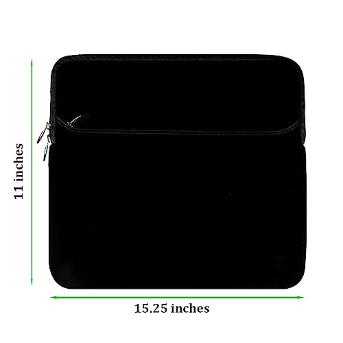 Sleek Stylish 15 inch Laptop Sleeve Bag with Front Accessory Pocket, Water Resistant Sleeve Bag Portable Cover for MacBook, HP, Lenovo, Dell, ASUS Laptops