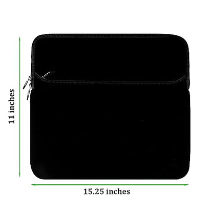 Sleek Stylish 15 inch Laptop Sleeve Bag with Front Accessory Pocket, Water Resistant Sleeve Bag Portable Cover for MacBook, HP, Lenovo, Dell, ASUS Laptops