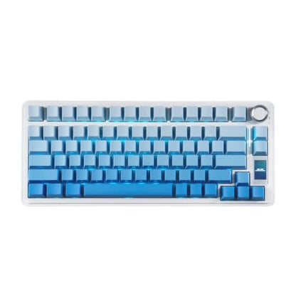 S75 PRO Mechanical Keyboard 75% Custom Layout RGB Backlight Wireless Bluetooth Gaming Keyboard with Screen Knob(Seya Switch,Fog Blue) - color: Fog Blue, size: Seya Switch
