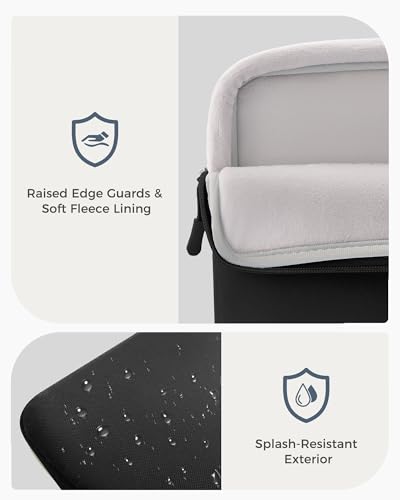 ProCase Laptop Sleeve 13" for MacBook Neo/Air/Pro with A18/M5/M4/M3/M2/M1 | Slim Travel Sleeve with Soft Plush Lining & Large Front Pocket, Water-Resistant, Also Fit 13" HP Dell Lenovo ASUS Acer - color: Black, size: 13-inch