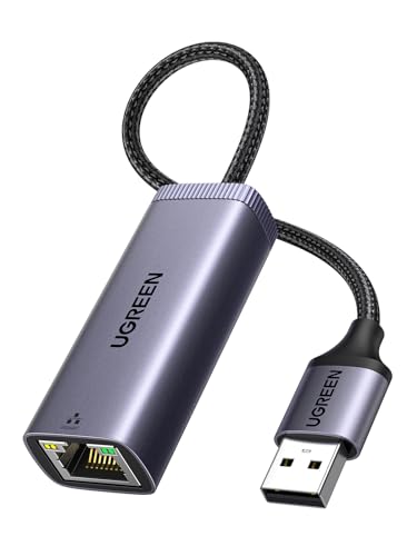 UGREEN USB to Ethernet Adapter USB 3.0 to 10 100 1000 Mbps Gigabit LAN Network Adapter RJ45 Internet Adapter Compatible with Nintendo Switch Laptop PC MacBook Surface XPS Raspberry Pi 4b, and More
