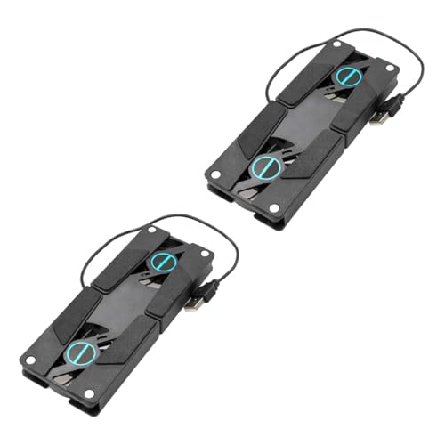 Veemoon 2pcs USB Laptop Cooling Pad Dual Fans, Foldable Ventilated Stand for Gaming and Office Use, Quiet Air Cooler Compatible 15-17 Inch Laptops