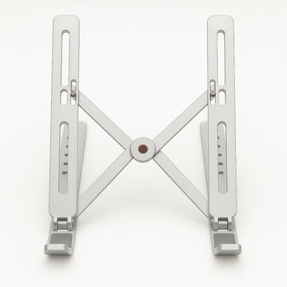 Laptop Stand, Portable Laptop Holder Computer Stand for Desk, Metal Foldable Laptop Riser with 6 Levels Height Adjustment, Compatible with MacBook, HP, Lenovo, Dell (Silver) - color: Silver