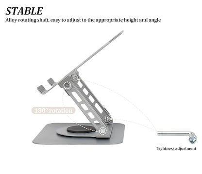 Laptop Stand Ergonomic Design, Adjustable Angel and Height, Foldable fits for laptops, notebooks up to 17.3 Inch (Silver) - color: Silver