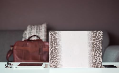 Crocodile Case for MacBook Air 13 inch 2026 M5, 2022-2025 M4/M3/M2 | Model A3449 A3240 A3113 A2681, Texture Crocodile Aligator Skin Snakeskin PU Leather Hardshell & Keyboard Cover, Taupe Ombre - color: ## Taupe Ombre Crocodile