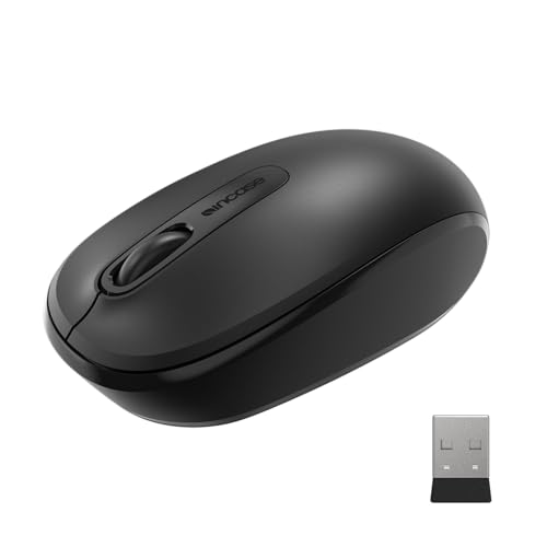 Incase Wireless Mobile Mouse 1850 – Designed by Microsoft – Compact, Comfortable, Right/Left Hand Use, 6-Month Battery Life, Nano Transceiver, Works with Mac/Windows 8/10/11 (Black) - color: Black