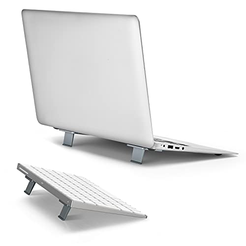 OATSBASF Mini Laptop Stand, Retractable Computer Stand, Portable Notebook Holder, Foldable Invisible Design Cooling Office Universal Non Slip, for MacBook Pro Air iPad Pro Air Surface Tablets (Gray) - color: Gray