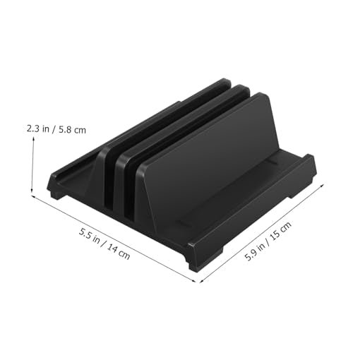 ARTIBETTER Laptop Stand Riser Black Dual Slot Holder for Desk Vertical Laptop Holder