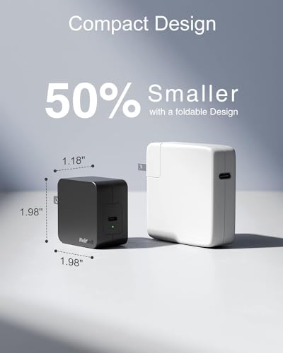 Nekteck 60W USB C Charger, GaN PD 3.0 Fast Charging with Foldable Plug | GaN Charger, Compatible with MacBook Air/Pro, iPhone 16/17 Series, Stable Charging Adapter, Portable for Travel, Office, Home - size: 60W