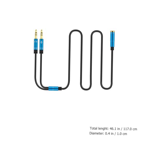 OSALADI 2PCS Headphone Splitter Cable and Microphone Connector for Desktop and Laptop Computer Accessory Practical Y Splitter Wire for Smartphone Headset Separation and Black