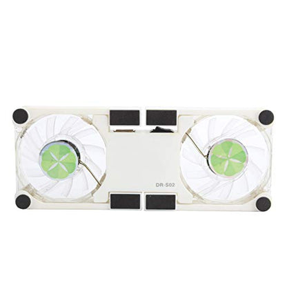 ASHATA Portable Laptop Cooling Pad with Antiskid Mount, Light Emitting Fan, USB Foldable Heat Dssipation Stand for Notebook Computer (White)