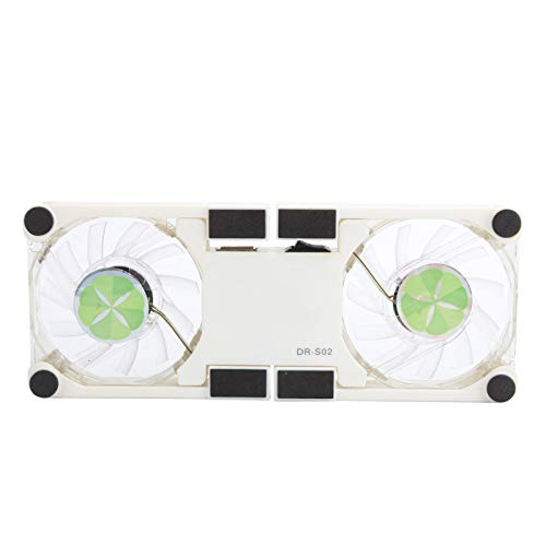 ASHATA Portable Laptop Cooling Pad, Foldable Cooler Pad with 2 Light Emitting Fans, Antiskid Mount, USB Powered Heat Dssipation Stand for Notebook Computer
