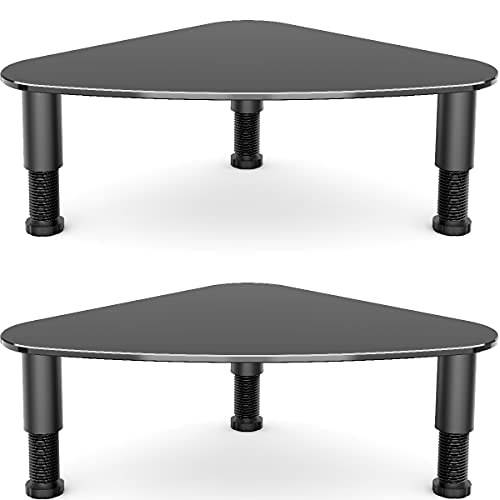 Hemudu 2 Pack Computer Monitor Riser | Triangle Save Space Desktop Corner Stand for Computer Monitor & Laptop Black HD01B-203 - color: black