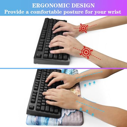 Computer Keyboard Stand with Wrist Rest, Ergonomic Tilted Keyboard Holder - Keyboard Riser with Wrist Pad - Keyboard Tray Support for Office Home - Beach - color: Keyboard Stand-beach