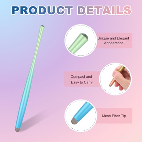 PATIKIL 2Pcs Slim Waist Stylus Pens for Touch Screen, High Sensitivity Universal Pen Capacitive Digital Pens Touchscreen Stylus for Phone Tablets Laptop Touch Screen, Blue/Green - color: Blue/Green