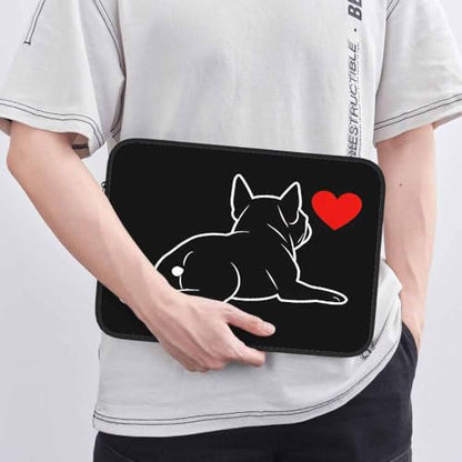 Laptop Sleeve Bag 15.4 15.6 Inch,Cute French Bulldog Funny Dog Pet Animal Heart Black Protective Polyester Computer Cases Laptop Cover Briefcase Bag Tablet Travel Cover - color: LPS-020