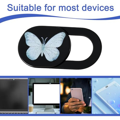 6 Pcs Laptop Camera Cover Slide 0.73''x0.35'' Butterfly Design Ultra-Thin Webcam Cover Slide Slide-Web Cam Privacy Blocker for Laptop Desktop Computer Cellphone Tablet to Protect Your Privacy Security