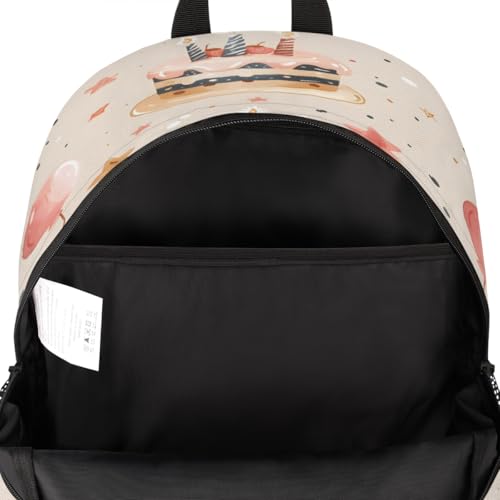 Happy Birthday Laptop Backpack for Women Men, 18.3 Inch Travel Work Backpacks, Cute Cake Waterproof Computer Casual Daypack Nurse Teacher Bags - color: Multicolor 18