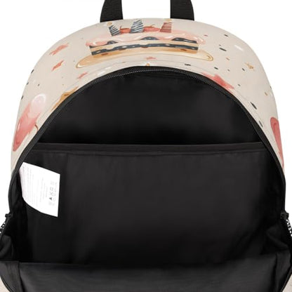 Happy Birthday Laptop Backpack for Women Men, 18.3 Inch Travel Work Backpacks, Cute Cake Waterproof Computer Casual Daypack Nurse Teacher Bags - color: Multicolor 18