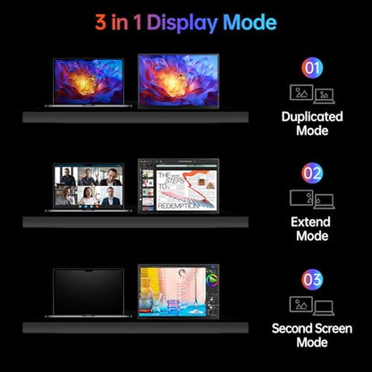 VILVA 14" 1200p USB-C HDMI HDR Portable Monitor | 14" 1200p IPS HDR, USB-C/HDMI, smart cover+speakers, ultra-slim plug&play, for PC/Mac/Phone. - size: 14 inch 1200P