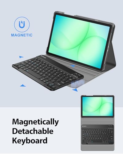 FINTIE Keyboard Case for Samsung Galaxy Tab A11 Plus/A9 Plus 11'', Hibiscus | 3 Viewing Angles, Detachable Bluetooth Keyboard, Rechargeable Battery, Dual Protection, Work Study Travel Use - color: hibiscus