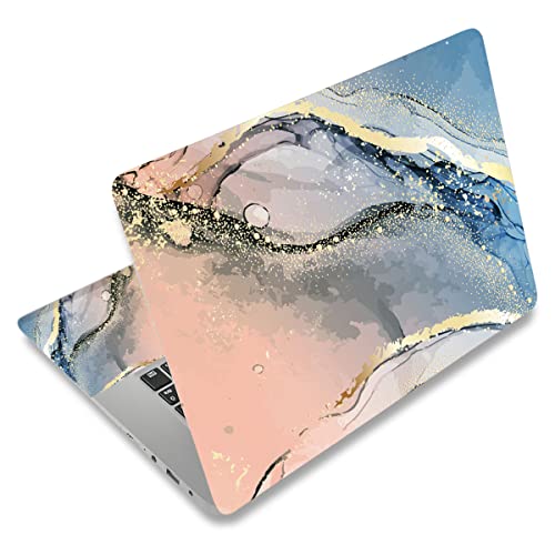 Laptop Skin Sticker Decal,13.3" 14" 15" 15.4" 15.6 inch Laptop Universal Vinyl Skin Sticker Cover,Dustproof Waterproof Reusable Art Decal Protector with Free 2 Wrist Pads (Marble 7) - color: Marble 7