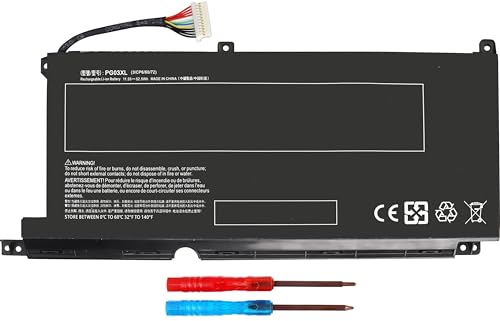 PG03XL Replacement HP Pavilion Gaming 15-DK 15T-DK 15-EC Laptop Battery for hp Pavilion 15-DK0XXX 15-DK0056WM 15-DK0068WM 15-DK0055NR 15T-DK200 15-EC0013DX 15-EC1073DX L48495-005 52.5Wh(Type A)