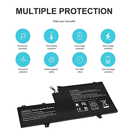 Futurebatt OM03XL HSTNN-IB7O 863167-171 Battery Compatible with HP EliteBook x360 1030 G2 Series Notebook for HP OM03XL 3057XL 863167-1B1 863167-171 863280-855 HSN-I04C HSTNN-IB70 HSTNN-IB7O - size: OM03XL 12.76*6.57*0.73 in