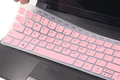 Silicone Keyboard Skin Cover Compatible with Lenovo Yoga 7i 15.6" 16", IdeaPad 3 3i 15.6 17.3, IdeaPad 5 5i 15.6 17.3, IdeaPad Flex 5 15.6, Yoga Slim 7 15, IdeaPad Slim 7 15.6 inch (Pink) - color: Pink