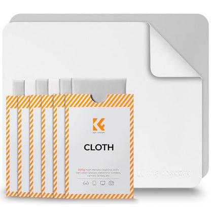 K&F CONCEPT Microfiber Lens Cleaning Cloth X6,Glasses Cleaning,High Density | Individually Packaged,Percision Cleaning,Washable And Reusable,for Eyeglasses,Camera Lens,Screen Cleaning,White & Grey,MC01