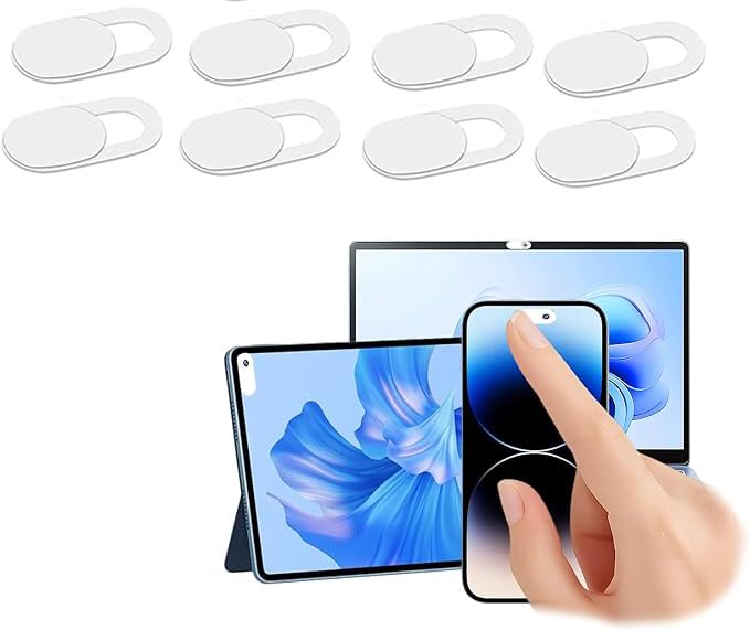 Privacy Lens Cover Set for Laptops Tablets Smartphones Sliding Screen Privacy Protector Pack for Office Home Use (White 8 Pack) - color: White-8 PCS
