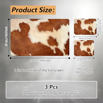 12.1”-15.6” Laptop Skin Sticker (Fits 13”, 13.3”, 14”, 15”, 15.4”) | Reusable Universal Protective Vinyl Art Decal Cover | Waterproof & Scratch-Resistant |Cow Hide Animal Print Brown - color: Cow Hide Animal Print Brown