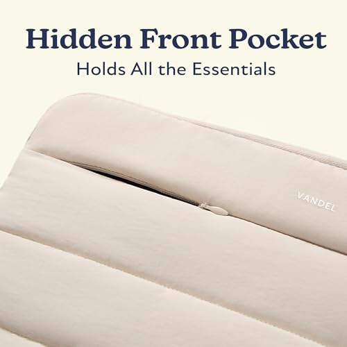 Vandel Puffy Laptop Sleeve Case for 13-14 inch Laptop Sleeve Bag Case | Zipper Pocket, Compatible with MacBook Air 13, Pro 14/13 iPad Pro 12.9, HP Dell ASUS, Computer Bag Cover - color: Sand