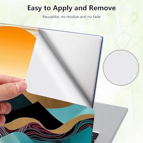 Laptop Skin Sticker Decal, Universal Reusable Vinyl Laptop Cover for 12" 13" 14" 15" 15.4" 15.6" Notebook PC, Reusable Waterproof Scratch-Resistant with 2 Wrist Pads,Art Mountain Abstract Watercolor - color: Art Mountain Abstract Watercolor