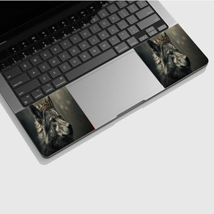 Universal Laptop Skin Sticker with 2 Wrist Pad Skins, Waterproof Scratch Resistant Vinyl Laptop Cover Decal, Cut to Fit for 11–15.6 Inch MacBook HP Dell Lenovo, King Wolf - color: King Wolf
