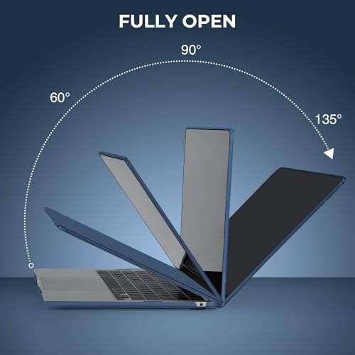 EooCoo for MacBook Air 13.3 inch Case with Keyboard and Screen Protector | Ultra Thin and Transparent, Hard Case Compatible with MacBook Air 13.3 inch M1 Chip 2021-2018 with Retina Display - color: Crystal Midnight
