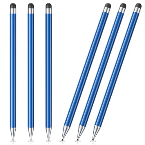 Stylus Pen for Touchscreen, 6 PCS Stylus 2-in-1 High Precision and Sensitivity, Suitable for iPad/iPhone/Samsung/Android Smartphone and Tablets, Compatible with Capacitive Touch Screen (Klein Blue) - color: Klein Blue