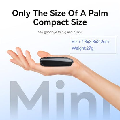 Mini Bluetooth Mouse Rechargeable with TF Card Reader (Max 2TB),Great idea for Kids,Travel and Gift-Gray - color: Gray