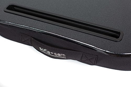 Sofia + Sam Mini Lap Desk with Memory Foam Cushion | Tablet Slot and Handle | Fits Laptops Up to 15" | Tablets Up to 9.6" | Black | Portable Travel Desk | Reading Writing and Coloring - color: Black With Tablet Slot