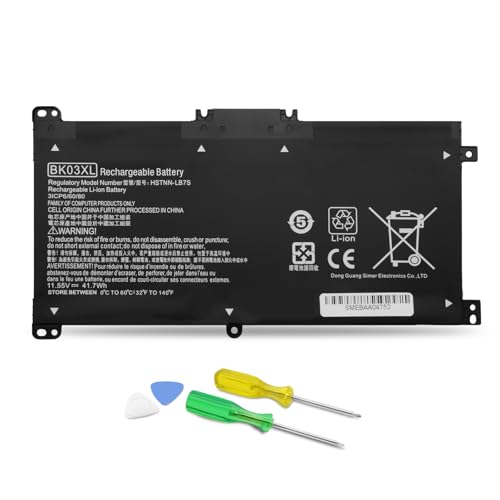 DJW BK03XL Laptop Battery Replacement for HP Pavilion X360 14M-BA011DX 14M-BA013DX 14M-BA014DX 14M-BA015DX14-BA006NG 14-BA011NG 14-BA012ND 916366-541 916811-855 916812-855 HSTNN-UB7G HSTNN-LB7S - size: BK03XL