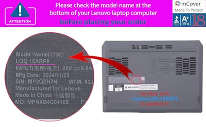 mCover Case ONLY Compatible for 2023-2025 15.6" Lenovo LOQ 15IAX9 15ARP9 15IRX9 15AHP9 15IRX10 15AHP10 Series Windows Computers (NOT for Other Lenovo Models)- Pink - color: Pink